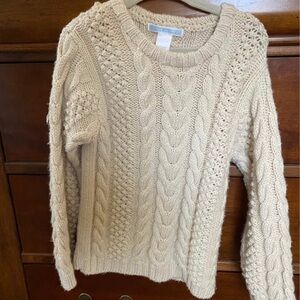 Janie and Jack Cream Cable Knit Sweater